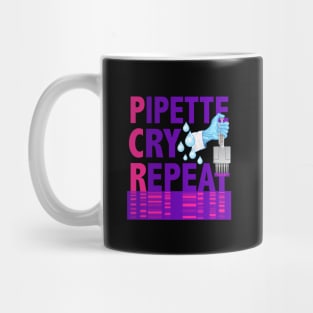 PCR Pipette Cry Repeat Funny Design for DNA Biotechnology Lab Scientists Mug